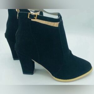 Black Faux Suede Bootie - Size 7